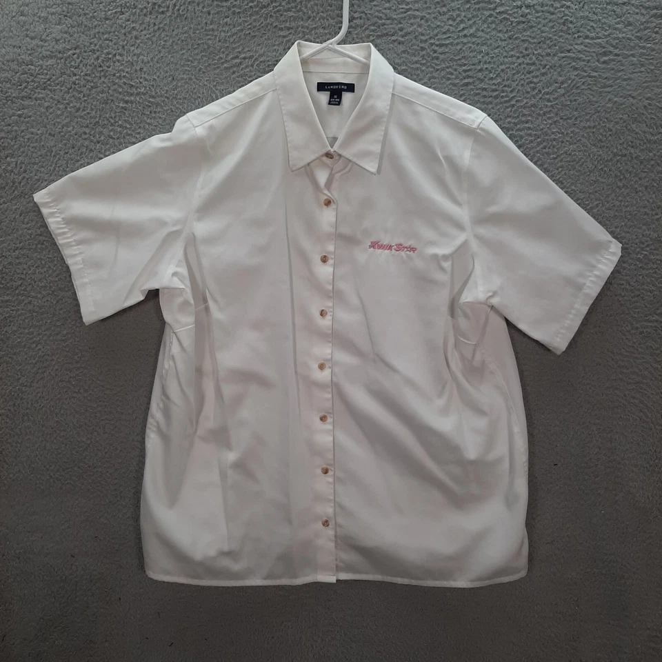 Camisa Kwik Star para mujer 1X blanca de repuesto uniforme de empleado ropa de trabajo abotonada Foto 1 de 4