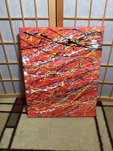 Jackson Pollock Style Painting 16" x 20", No. 248 Signed by Artist COA Issued - Picture 1 of 14