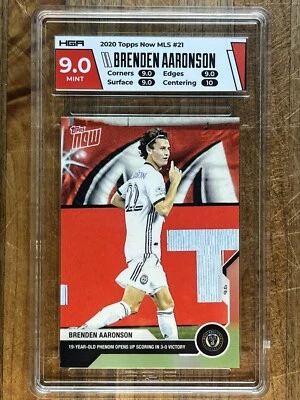 2020 Topps Now MLS /849 Brenden Aaronson #21 HGA 9 MINT Rookie - Image 1 of 2