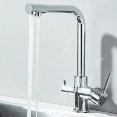 Monobloc 3 Way Filter Kitchen Sink Mixer Taps 360° Pure Water Dual Level Faucet - Image 1 of 4