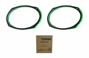 2 DS18 6x9" Universal RGB LED Clear Plastic Car Stereo Speaker 1/2" Spacer Rings - Picture 1 of 5