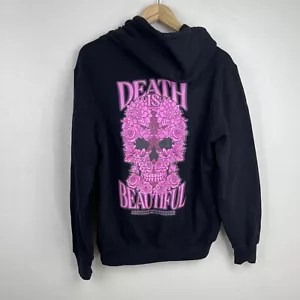 Death Is Beautiful Suéter Sudadera con Capucha Negro Talla S - Imagen 1 de 10