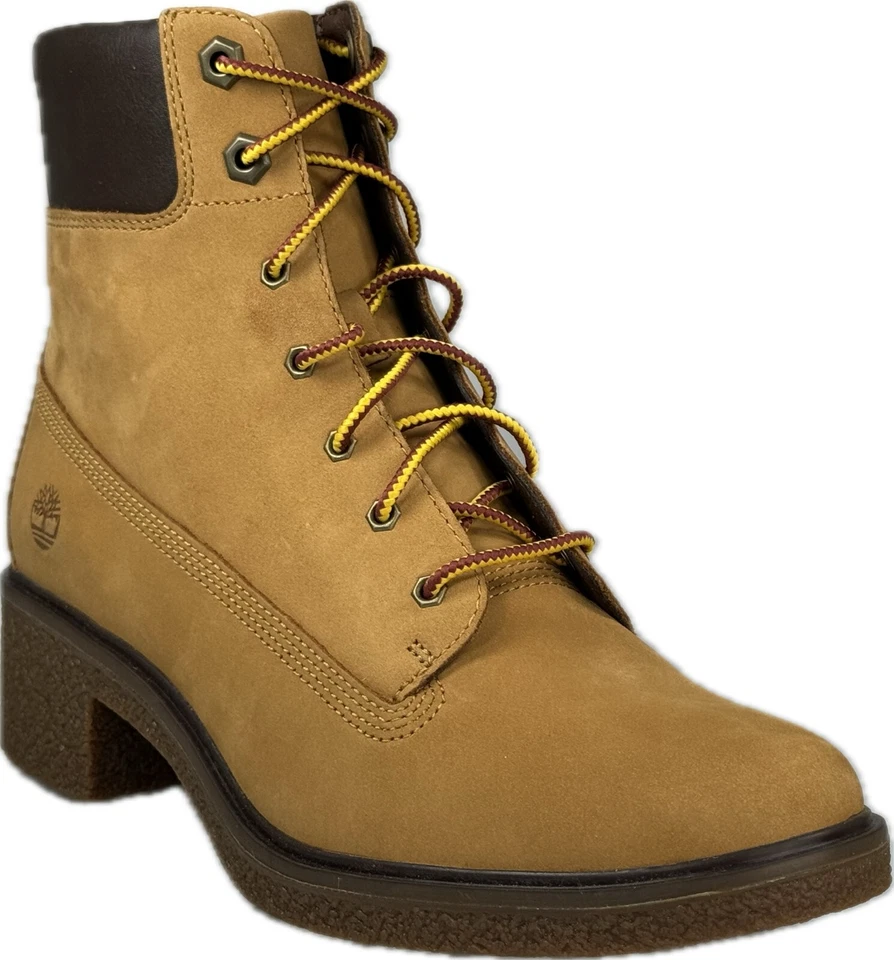 Timberland Women's Brinda 6 Inch Wheat Nubuck Lace Up Boots A1KLL 8.5