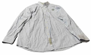 Cutter & Buck Shirt Mens Size Large Blue White Stripe Button Oak Hill C.C. Read - Picture 1 of 10