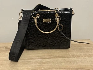 River Island black gold glossy evening fashion shoulder tote crossbody bag - Picture 1 of 10