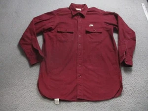 VTG LL Bean Chamois Cloth Shirt Mens Tall 16.5 Red Long Sleeve Fly Fishing Heavy - Picture 1 of 12