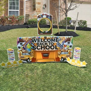 Jumbo Welcome Back To School Yard Sign, 36x72 Inches, 6 Sign Set with Stakes - Picture 1 of 9