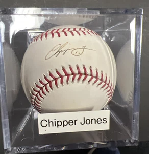 Béisbol firmado CHIPPER JONES MLB HOF - A Foley's BAR pieza original BAS - Imagen 1 de 6