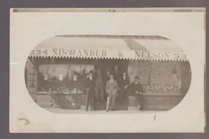 Indiana Harbor IN RPPC 1919 NISWANDER & NELSON PHARMACY Main Street DRUG STORE - Picture 1 of 3