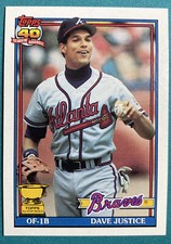 Dave Justice 1991 Topps All-Star Rookie #329 Atlanta Braves