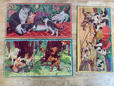 Rompecabezas de colección Lucile Lucille Patterson Marsh lote de 3 gatos gatitos perros de granja Foto 1 de 4