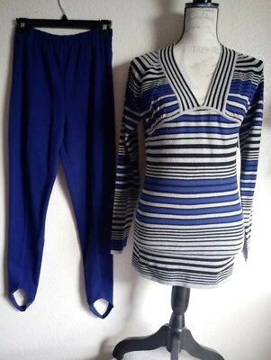 RAFAEL MUJER 2 PZ TRAJE PANTALONES Y TOP-SUÉTER AZUL MULTICOLOR TALLA (M) NUEVO CON ETIQUETAS Foto 1 de 4