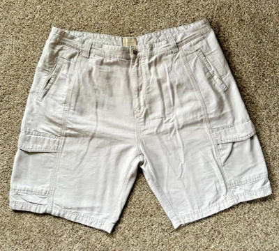 Pantalones cortos de carga informales de tiro alto delanteros planos lisos gris claro JACHS para hombre talla 42 Foto 1 de 4