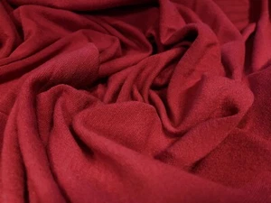 Morgan Crepe Stretch Double Jersey Fabric, Plain, Per Metre - Deep Red - Picture 1 of 3