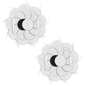 40 Replace Electrode Pads For Massagers Units 1.25 Round White Cloth Breathable - Picture 1 of 10