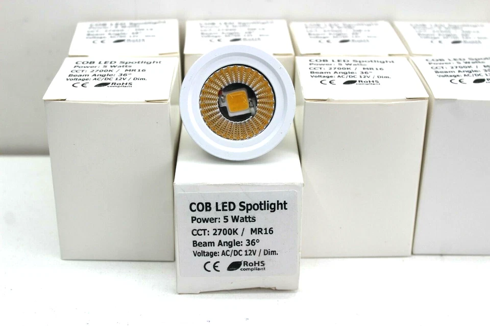 LED 10PC Spot Light Bulb Dimmable Bright Warm White Lamp 5W AC/DC 12V MR16. - Image 1 of 4