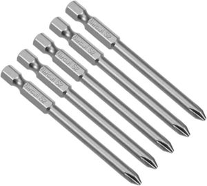 5 Pcs 5Mm PH1 Magnetic Phillips Screwdriver Bits, 1/4 Inch Hex Shank 3-Inch Leng - Picture 1 of 4