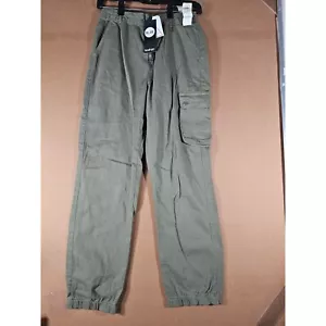 Neu mit Etikett!! Boohoo entspannte Passform gewaschen Cargojeans mit mehreren Taschen Salbei Wm 10 - Bild 1 von 8