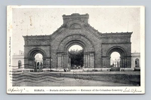 Havana Cuba - Entrance to the Columbus Cemetery - c.1905 UDB Postcard - Picture 1 of 2