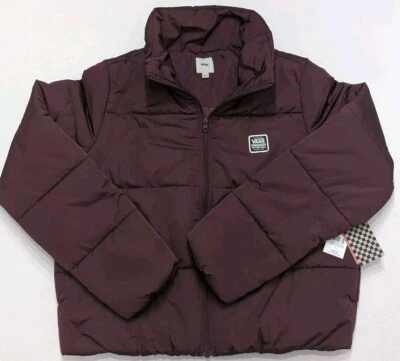 VANS Grape Burgundy Puffer Jacket Catawba Sorona Plant Insulation Womens Large - Image 1 of 4