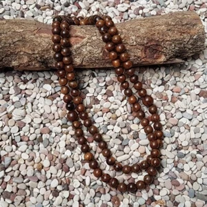 Natural 12 MM Agarwood Buddhist 108 Prayer Beads Mala Bracelet Necklace - Picture 1 of 6