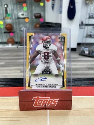 2022 Leaf Draft Football Christian Harris RC Auto #BA-CH1 KR - Image 1 of 2