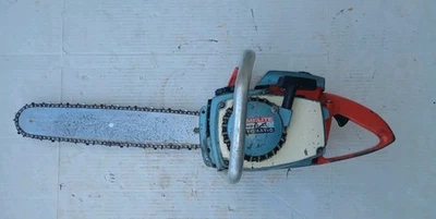 RARE Vintage Homelite Super XL Auto Automatic Chainsaw 18" Bar Blue White Red - Image 1 of 4