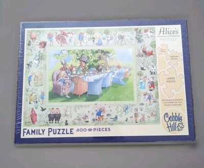 Rare Jigsaw Puzzle Rare 400 Piece Family Cobble Hill NEW Alice In Wonderland  - Image 1 of 4