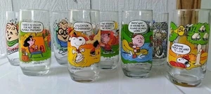 McDonalds Peanuts Camp Snoopy Glasses Set of 5 -Great Condition + 3 More Glasses - Bild 1 von 12