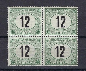 Hungary 1914 Sc# J24 Postage due 12f block 4 MNH - Picture 1 of 1