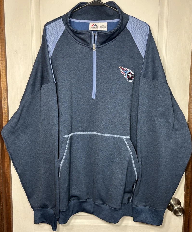 Tennessee Titans Sweater Mens 5XL  Blue 1/4 Zip Up Pullover Fleece NFL Football - Image 1 of 4
