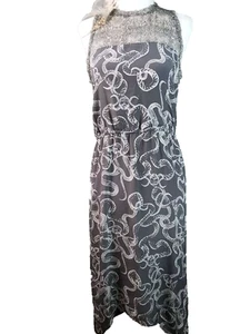 WINTER KATE Nicole Richie Wmns Sz S Seraphina Grey Snake Silk Dress Animalcore - Picture 1 of 12