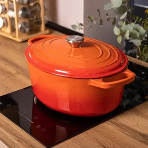 6L Enamel Cast Iron Goose Pot – Rustic Roaster w/ Lid, 26cm Base - Picture 1 of 6