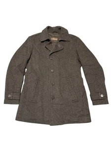 Hugo Boss Car Coat Mens US 44R  Black Lantow Wool Cashmere Blend Dress Overcoat - Picture 1 of 24