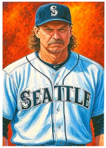 RANDY JOHNSON * Seattle Mariners * ACEO * BASEBALL ART * Kunstkarte * ATC - Bild 1 von 2