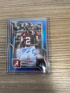 2025 Bowman Chrome University Football Zabien Brown True Blue 1st Auto 011/150 - Picture 1 of 2