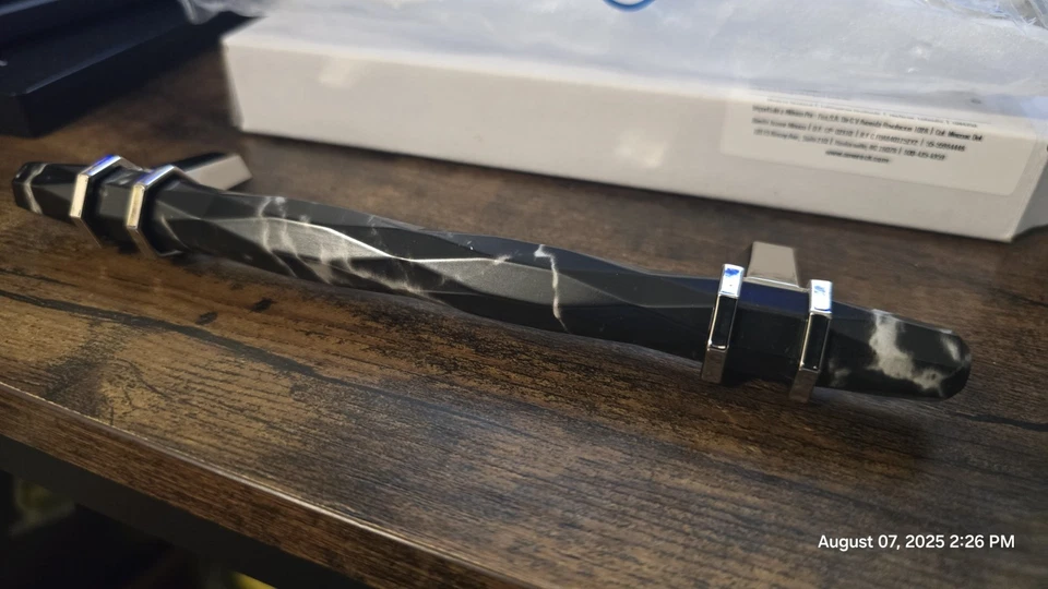 Amerock Cabinet Handles Marble Black/Polished Nickel Pack of 20 New in box - Image 1 of 4