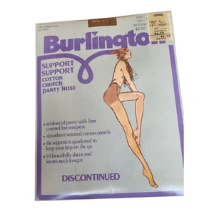 Burlington Vintage Support Pantyhose 910 Tan Medium Comfort USA NOS - Picture 1 of 8