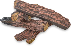 Juego de 4 troncos de madera de cerámica para chimenea para todo tipo de ventilación, gel, etano - Imagen 1 de 9