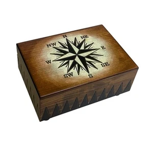 Caja rompecabezas de madera secreta brújula - Imagen 1 de 1