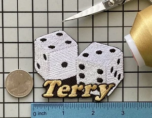 Lucky Seven Dice Patch Personalized Custom Iron-on Badge - Picture 1 of 1