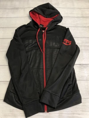 Sudadera con Capucha Tapout Para Hombre Pequeña Negra Roja Cremallera Completa Entrenamiento Atlético Gimnasio Rendimiento Foto 1 de 4