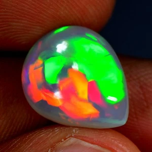 5.22Ct Pear Cab_Mesmerizing 3D Multi Color Play Untreated Solid Welo Opal - Picture 1 of 1