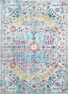 Mandala Area Rug - Machine Washable, Stain Resistant Colorful Design - Picture 1 of 20
