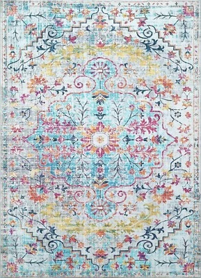 Alfombra Mandala - Lavable a Máquina, Diseño Colorido Resistente a Manchas Foto 1 de 4