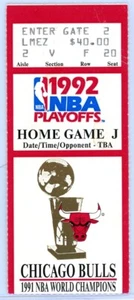 1992 NBA PLAYOFFS CHICAGO BULLS CAVS MICHAEL JORDAN TICKET STUB 37 PTS GM5 ROT - Bild 1 von 1
