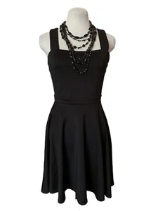 Aqua Pullover Fit & Flare Dress, Size M, Black, Sleeveless,Sheer Back - Picture 1 of 4