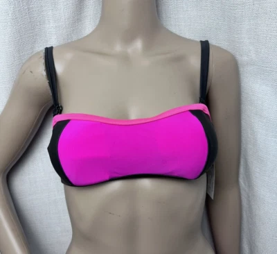 Top de bikini Oakley ajustable playa traje de baño sujetador piscina rosa fucsia Foto 1 de 4