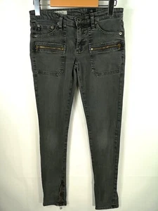 AG Adriano Goldschmied Womens Jeans Size 27R The Harlow Patch pocket Zip Black - Picture 1 of 13