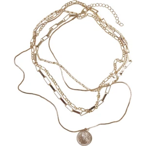 Urban Classics Coin Layering Necklace Chain Necklace Link Chain Coin Pendant - Picture 1 of 10